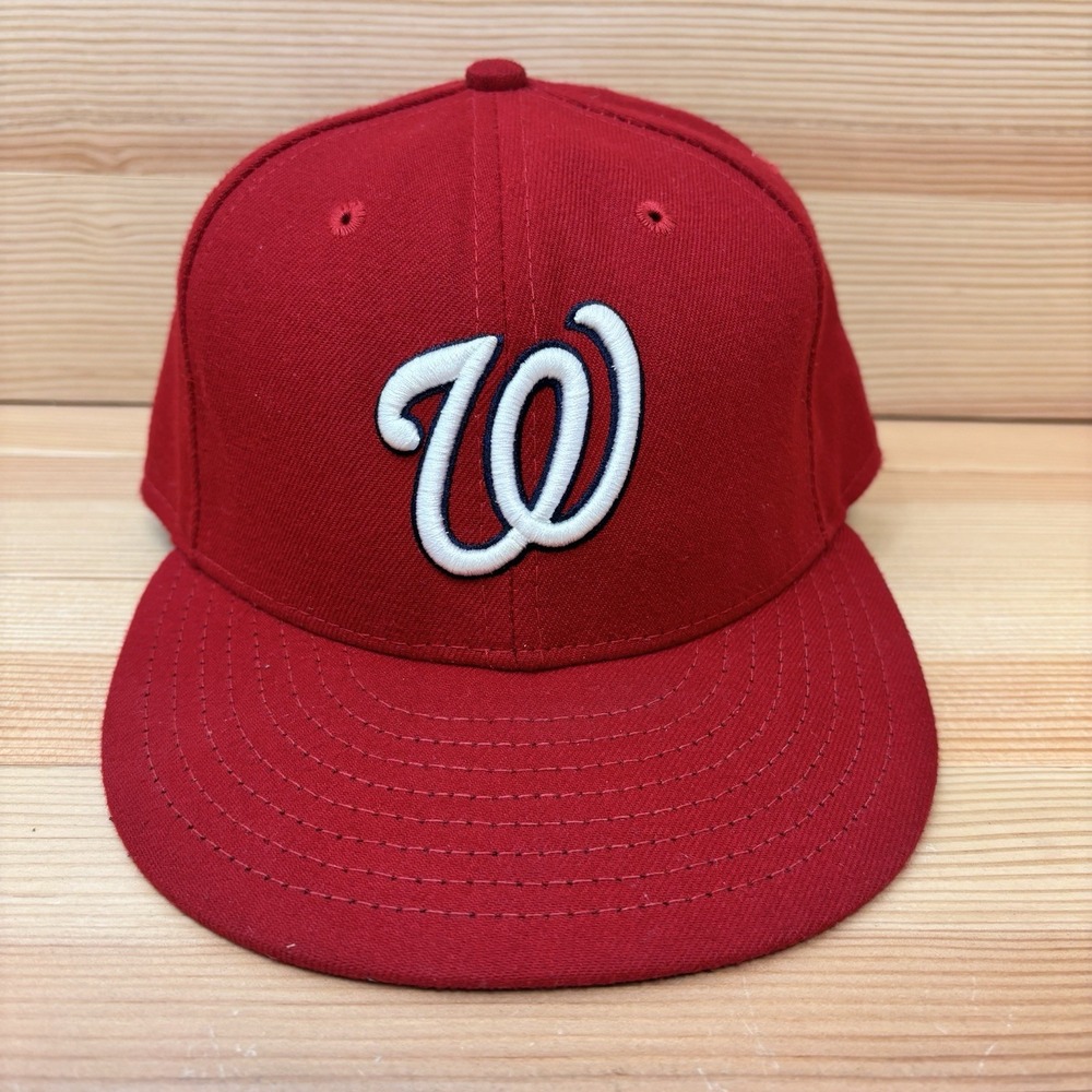 WASHINGTON NATIONALS  Hat made USA New Era 5950 fitted 7 1/4 Red MLB